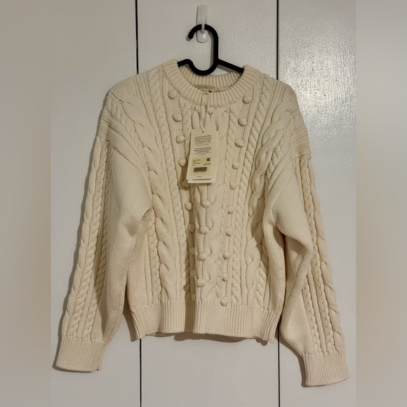 NWT Sézane Melvin Sweater Cotton Ecru - Picture 2 of 5